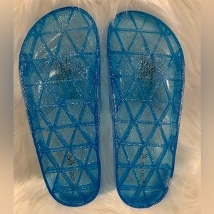 Clear Blue flip flops